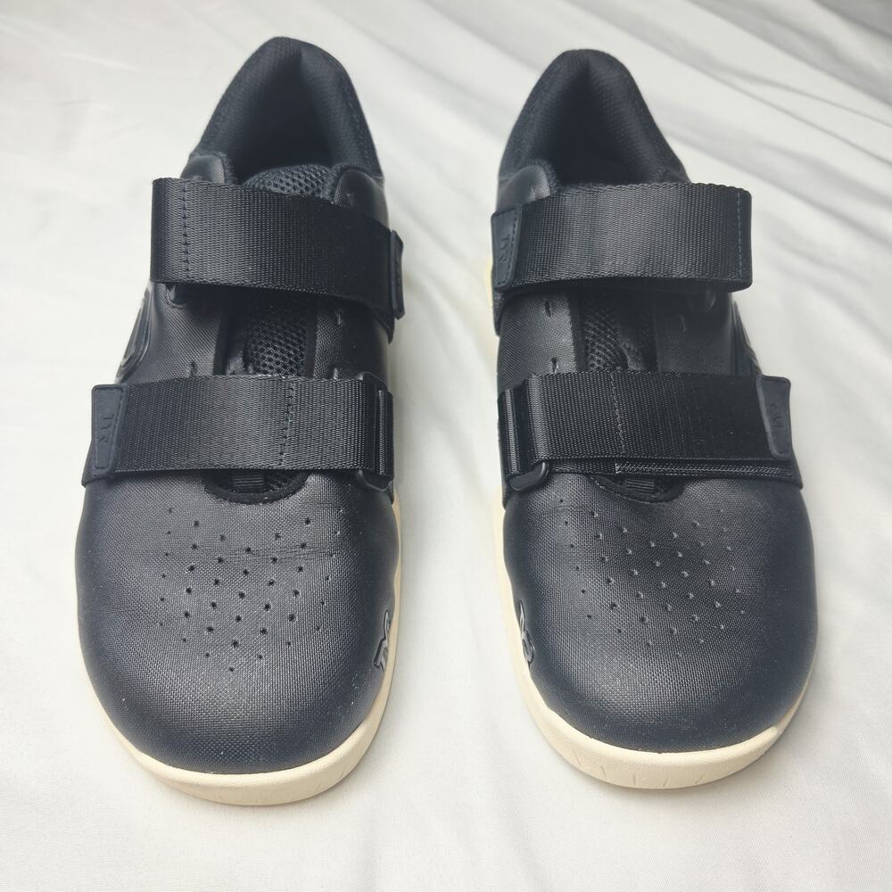 TYR L-1 Lifter Shoes Mens 9.5 Womans 11 Black Beige Weightlifting Gym Straps - Picture 2 of 7